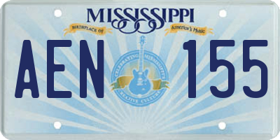 MS license plate AEN155