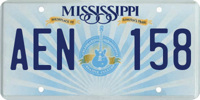 MS license plate AEN158