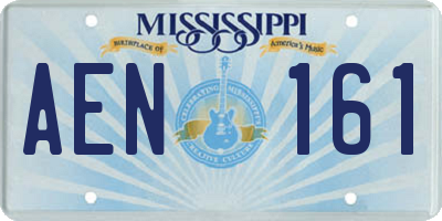 MS license plate AEN161