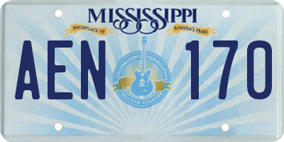 MS license plate AEN170