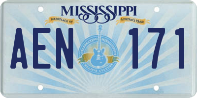 MS license plate AEN171
