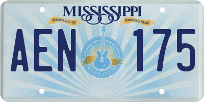 MS license plate AEN175