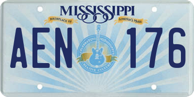 MS license plate AEN176