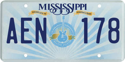 MS license plate AEN178