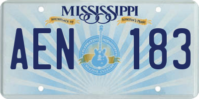 MS license plate AEN183
