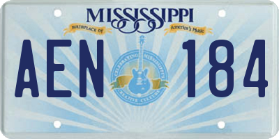 MS license plate AEN184