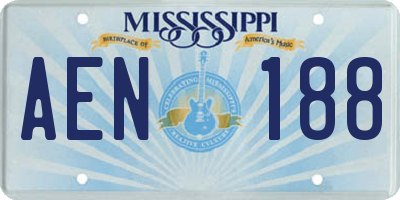 MS license plate AEN188