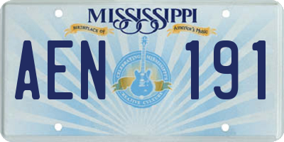 MS license plate AEN191