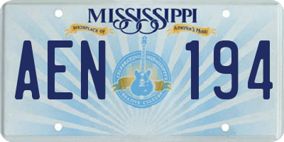 MS license plate AEN194