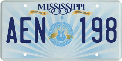MS license plate AEN198