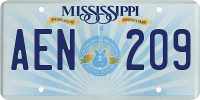 MS license plate AEN209