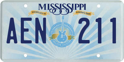 MS license plate AEN211