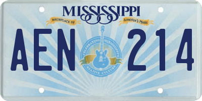 MS license plate AEN214