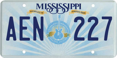 MS license plate AEN227