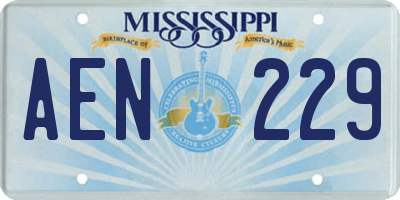 MS license plate AEN229
