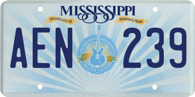 MS license plate AEN239