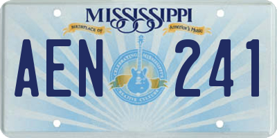 MS license plate AEN241