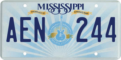 MS license plate AEN244