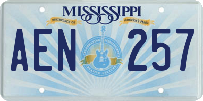MS license plate AEN257
