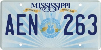 MS license plate AEN263