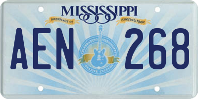 MS license plate AEN268