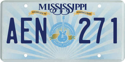 MS license plate AEN271