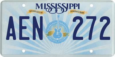 MS license plate AEN272
