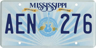 MS license plate AEN276