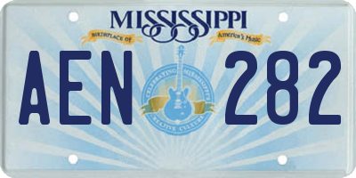 MS license plate AEN282