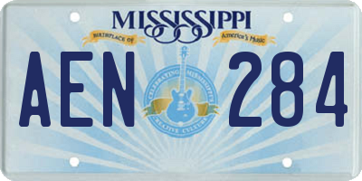 MS license plate AEN284