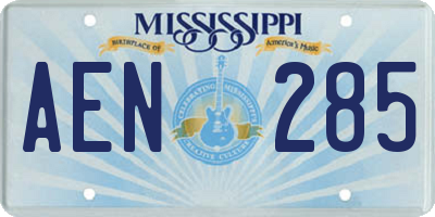MS license plate AEN285