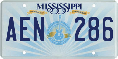MS license plate AEN286