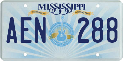 MS license plate AEN288