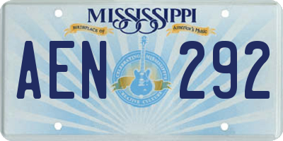 MS license plate AEN292