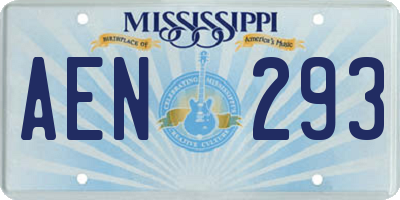 MS license plate AEN293