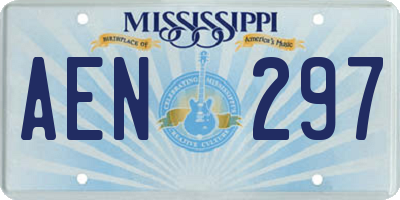 MS license plate AEN297