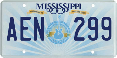 MS license plate AEN299