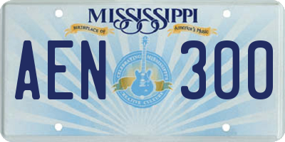 MS license plate AEN300