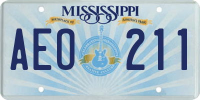 MS license plate AEO211