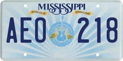 MS license plate AEO218