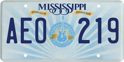 MS license plate AEO219