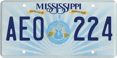 MS license plate AEO224