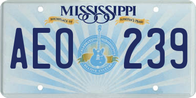 MS license plate AEO239
