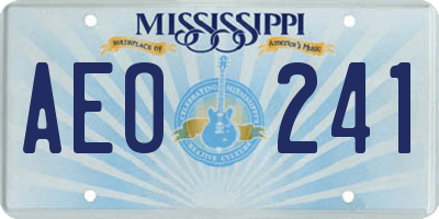 MS license plate AEO241