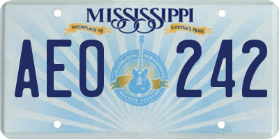 MS license plate AEO242