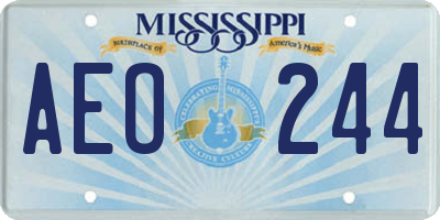 MS license plate AEO244