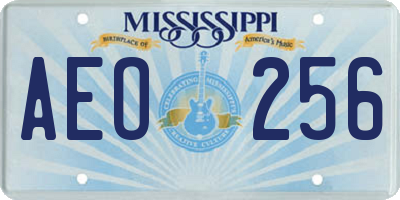MS license plate AEO256