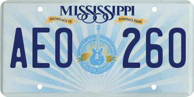 MS license plate AEO260