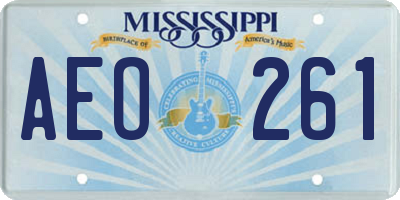 MS license plate AEO261