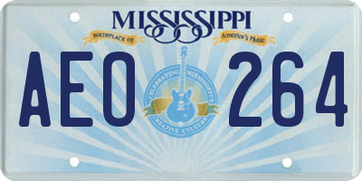 MS license plate AEO264